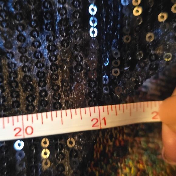 Hayden Women's size M black sequined short sleeve pullover evening wear top - Picture 8 of 9